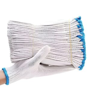 35,50,60,70,80 Gram White Cotton Knitted Safety Hand Gloves Pack OF 50 Pair