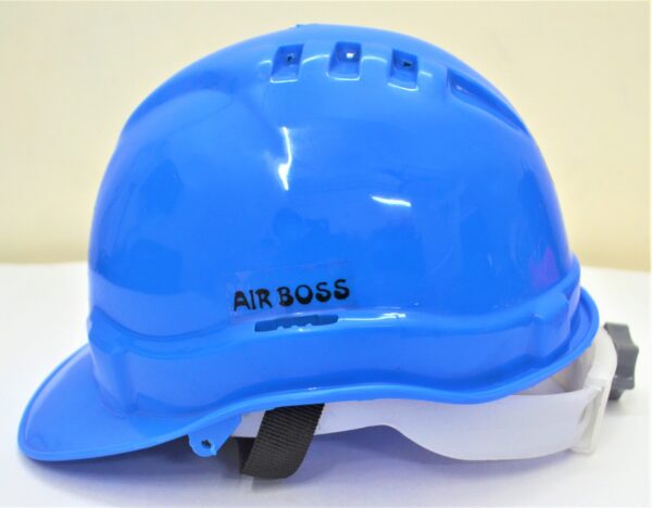Blue Airboos Safety Helmet With Ratchet Type