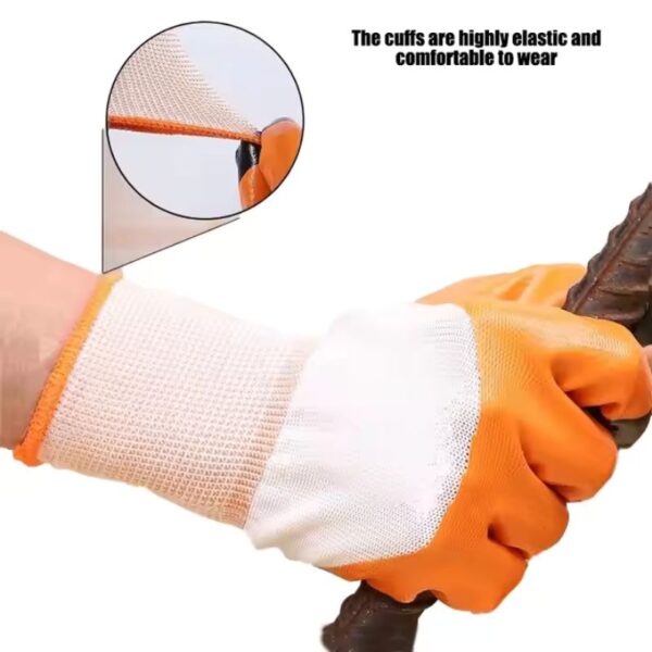 Tiger Print Multi Purpose Heavy Duty Reusable Washable Coated Work Safety Hand Gloves For Gardening Industrial Construction Agricultural Cleaning For Men & Women - Image 3