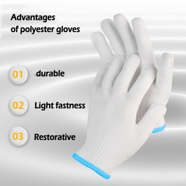 35,50,60,70,80 Gram White Cotton Knitted Safety Hand Gloves Pack OF 50 Pair - Image 4