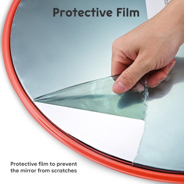 40 Inch (100 CM) Polycarbonate Traffic Mirror Unbreakable Round Wide-Angle Driveway Mirror - Image 5