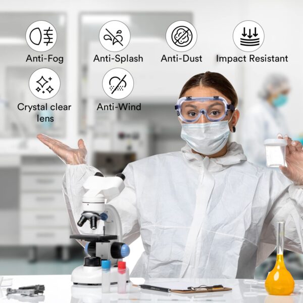 3M  1621 Polycarbonate Protects Clear Lens Multipurpose Safety Chemical Splashes Goggles - Image 4