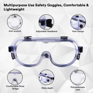 3M  1621 Polycarbonate Protects Clear Lens Multipurpose Safety Chemical Splashes Goggles