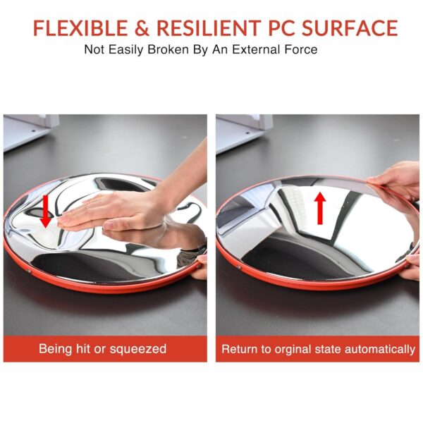 40 Inch (100 CM) Polycarbonate Traffic Mirror Unbreakable Round Wide-Angle Driveway Mirror - Image 7