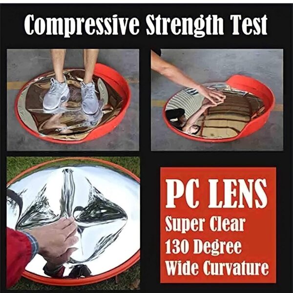 24 Inch (60 CM) Polycarbonate Traffic Mirror Unbreakable Round Wide-Angle Driveway Mirror - Image 2
