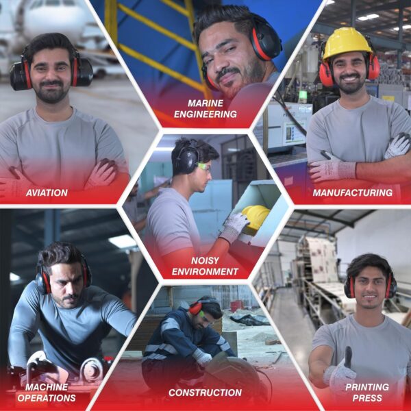 Karam EP21 High Noise Reduction Safety Ear Muff | Adjustable, Comfortable & Lightweight Hearing Protection for Construction, Shooting & Industrial Use - Image 5
