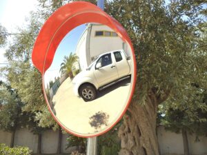 24 Inch (60 CM) Polycarbonate Traffic Mirror Unbreakable Round Wide-Angle Driveway Mirror