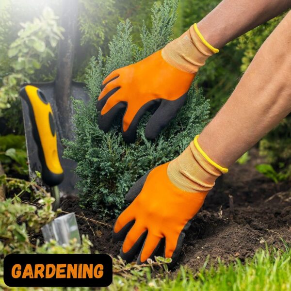 Waterproof Winter Work Gloves for Men and Women Double Coated and Therman Insulated Gloves for Cold Weather, Outdoor Freezer Gardening Agriculture Multi-Purpose Gloves (ORANGE, PACK OF 1 PAIR) - Image 6