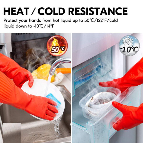 Reusable Latex Rubber Lined Hand Gloves for Kitchen Dishwashing During Winters, Painting, Gardening, Pet Care Elbow Length, Wet and Dry Gloves (Red, Pack of 1 Pair) - Image 6