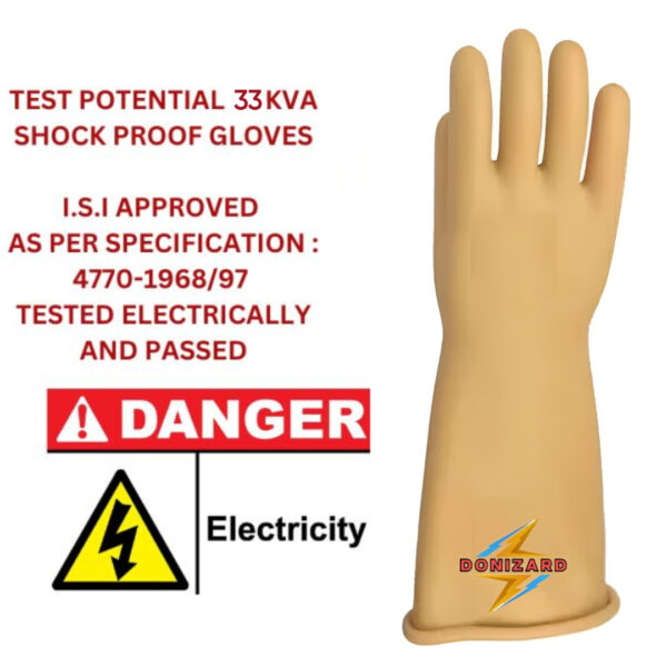 33 KV Electrical Seamless Rubber Safety Hand Gloves ( Test Potential 33000 V & Working Potential 7500 V ) - Image 3