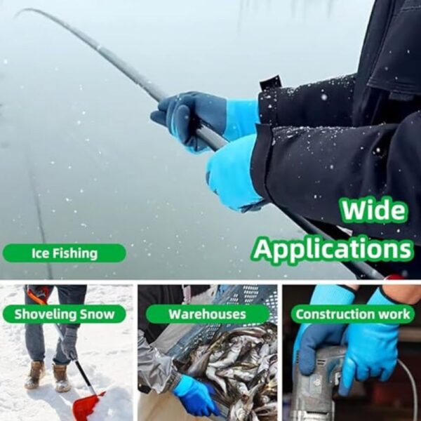 Waterproof Winter Work Gloves for Men and Women Double Coated and Therman Insulated Gloves for Cold Weather, Outdoor Freezer Gardening Agriculture Multi-Purpose Gloves (BLUE, PACK OF 1 PAIR) - Image 5