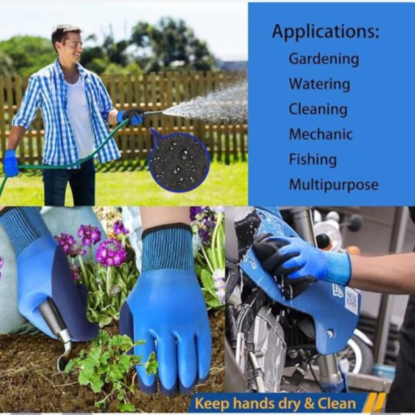 Waterproof Winter Work Gloves for Men and Women Double Coated and Therman Insulated Gloves for Cold Weather, Outdoor Freezer Gardening Agriculture Multi-Purpose Gloves (BLUE, PACK OF 1 PAIR) - Image 6
