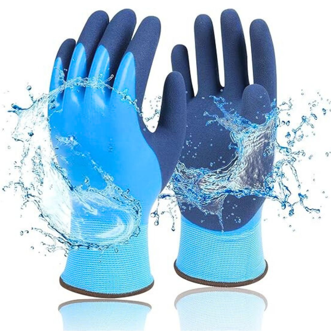 Waterproof Winter Work Gloves for Men and Women Double Coated and Therman Insulated Gloves for Cold Weather, Outdoor Freezer Gardening Agriculture Multi-Purpose Gloves (BLUE, PACK OF 1 PAIR)