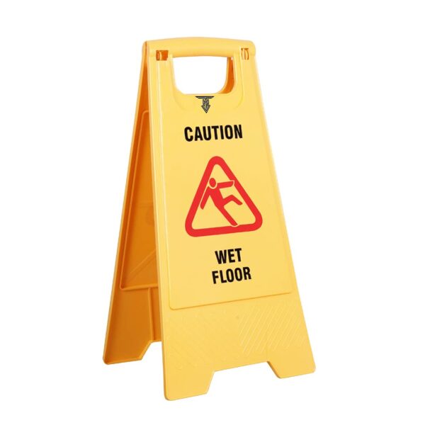 HYGIENE Caution Sign Board Wet Floor And Cleaning In Progress - Yellow - Image 5