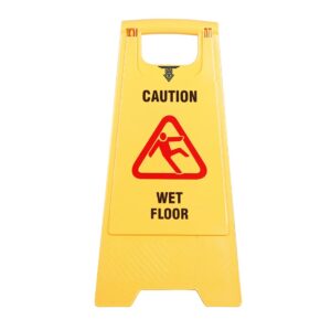 HYGIENE Caution Sign Board Wet Floor And Cleaning In Progress - Yellow