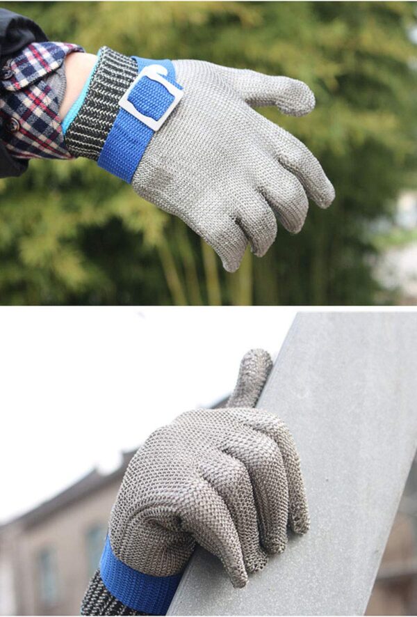 Stainless Steel Cut Resistant Cutting Chopping Safety Hand Gloves - Image 6
