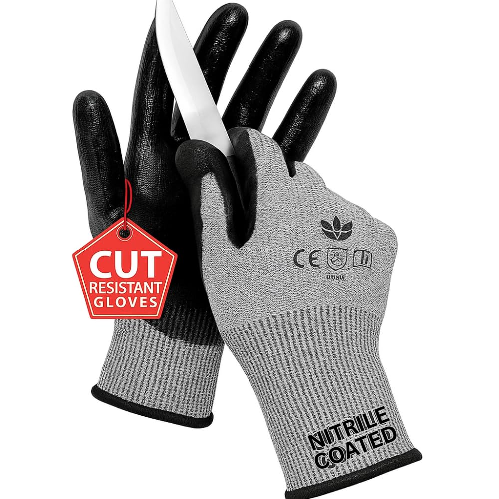 Nitrile Coated Cut Resistant Multipurpose Working Safety Hand Gloves