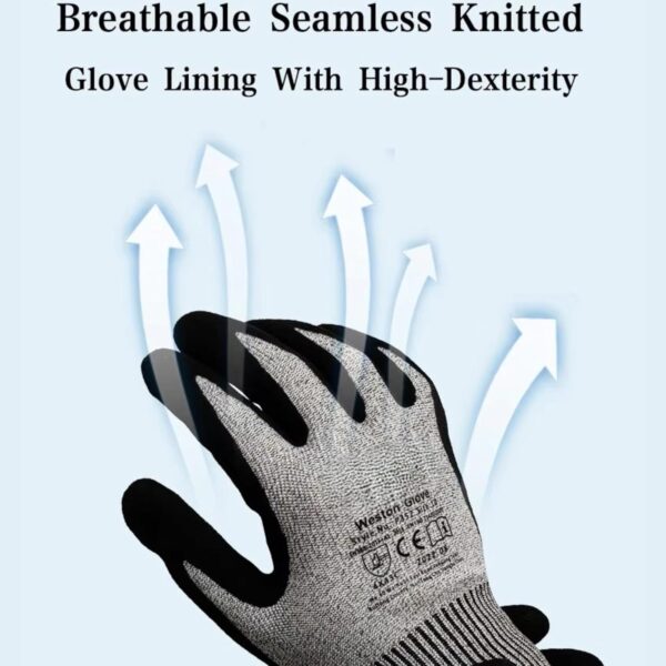 Nitrile Coated Cut Resistant Multipurpose Working Safety Hand Gloves - Image 5