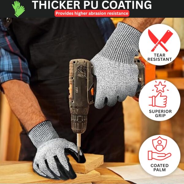 Nitrile Coated Cut Resistant Multipurpose Working Safety Hand Gloves - Image 4