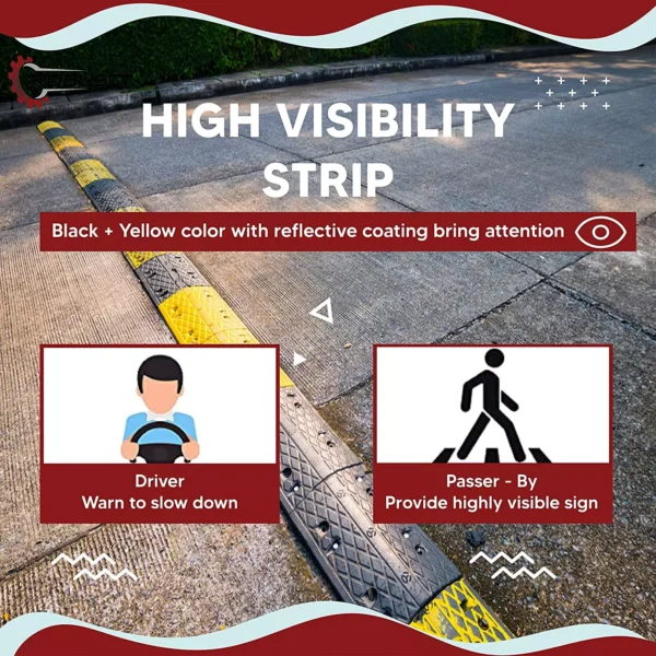 Plastic Speed Bump/ Speed Breaker  250x365x50mm (4 PC) With Nail - Image 2