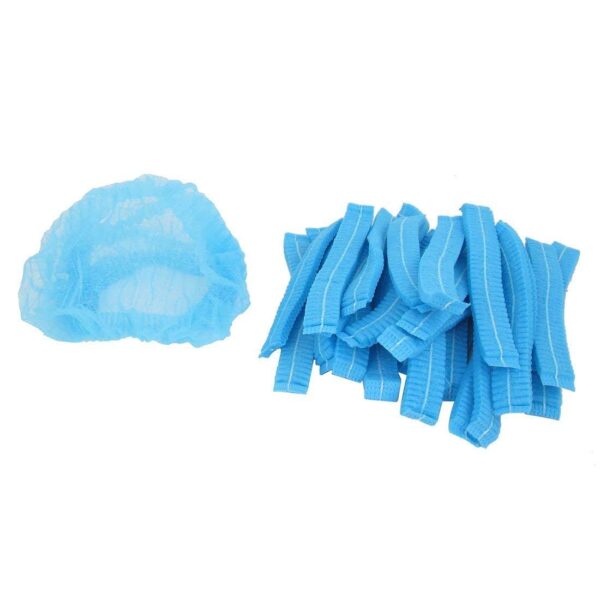 Blue Non-Woven Disposable Bouffant Caps ( 100 Pcs In 1 Packet ) - Image 5
