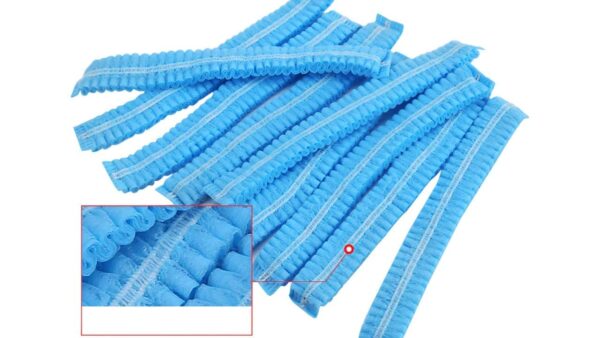 Blue Non-Woven Disposable Bouffant Caps ( 100 Pcs In 1 Packet ) - Image 6