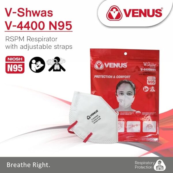 N95 V-4400 Face Mask with Exhalation Valve - Image 9