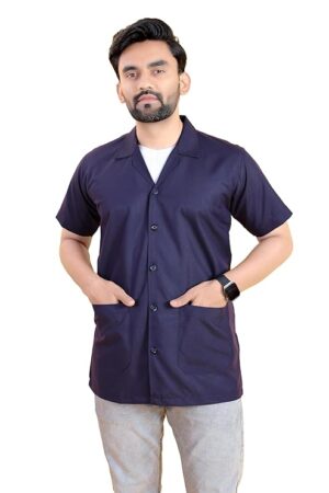 Unisex Pure Cotton Half Sleeves Lab Coat