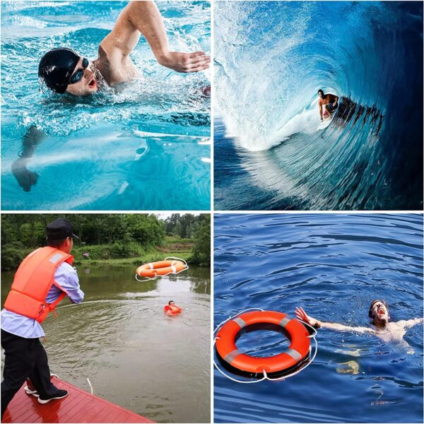Life Buoy Ring - 76 cm (Orange) | Heavy-Duty Floating Rescue Tube - Image 6