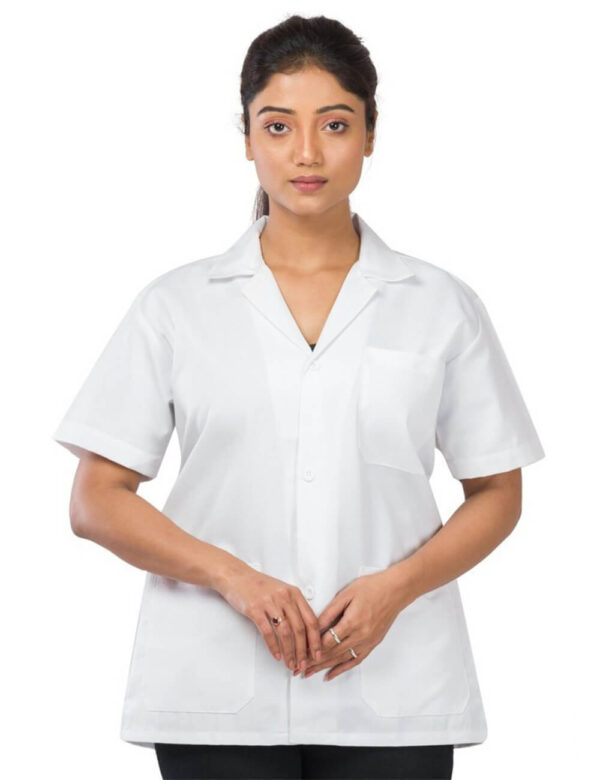 Unisex Pure Cotton Half Sleeves Lab Coat - Image 9