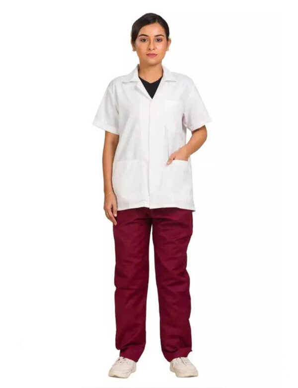 Unisex Pure Cotton Half Sleeves Lab Coat - Image 7