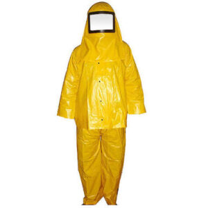 PVC Yellow Rain/Chemical Protection Suit with Hood – Waterproof & Durable
