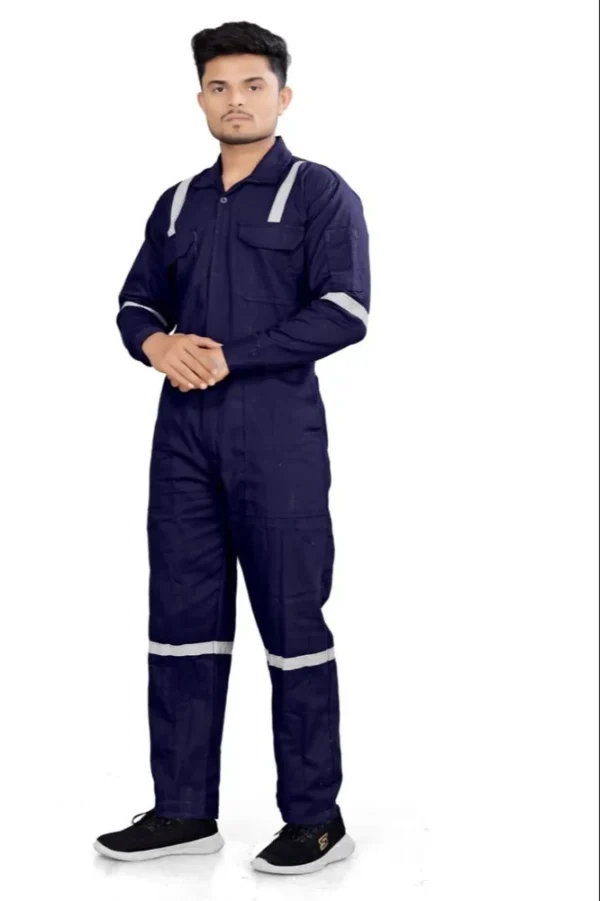 Boiler Suit Safety Uniform PPE Dangri With Reflective Tape ( Blue, Orange and Green ) - Image 6