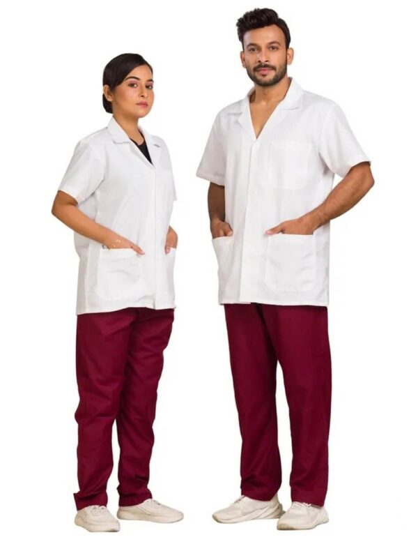 Unisex Pure Cotton Half Sleeves Lab Coat - Image 10